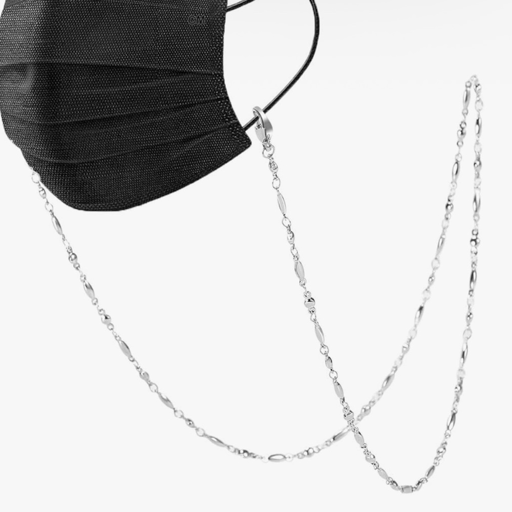 Chain Face Mask Holder Silver Chain